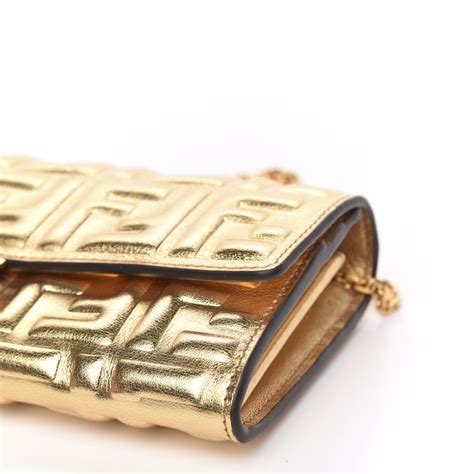 fendi gold wallet on chain|authentic Fendi wallet.